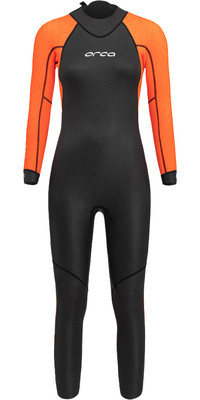 2024 Orca Frauen Vitalis Hi-Vis Rckenreiverschluss Open Water Swim Neoprenanzug NN674601 - Black